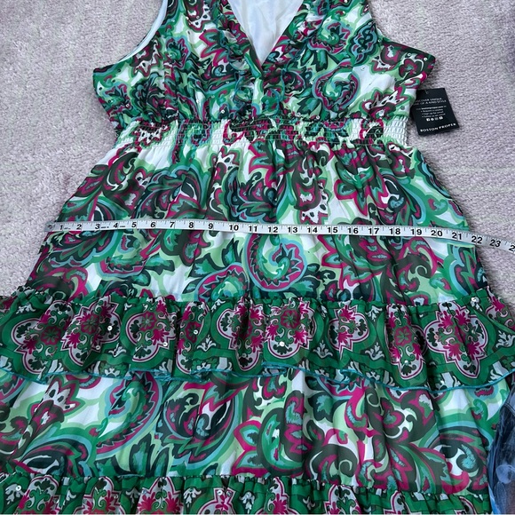 NWT Boston Proper Palma De Scrolls Ruffle Tiered Floral Green Maxi Dress XL - Picture 11 of 14